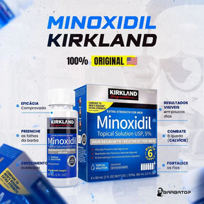 Minoxidil Kirkland 5% Original - Para 1 Mês (1 Frasco de 60ml)